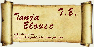 Tanja Blović vizit kartica